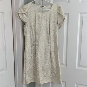 Molly Bracken gold/cream short sleeve dress